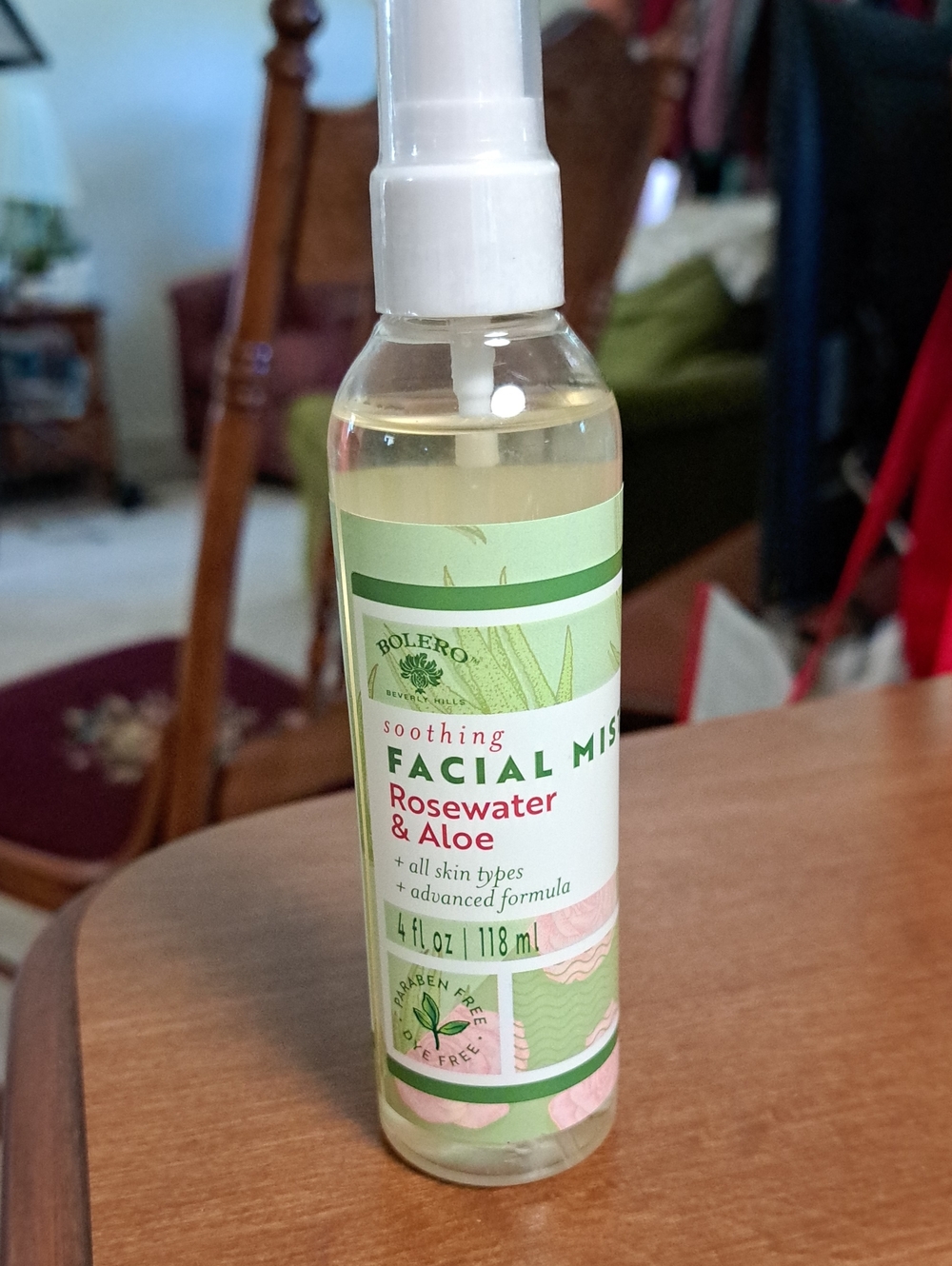 Bolero Rosewater & Aloe Soothing Facial Mist — White/Cream Bottle
